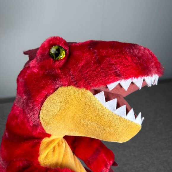 Build A Bear Dinosaur Tyrannosaurus Rex Stuffed Animal Plush Toy Red Striped - Picture 10 of 12